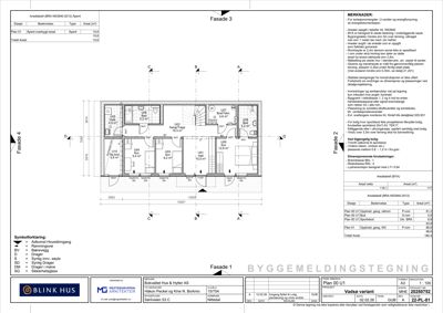 Etasjeplan (Apert overbygd apert) med romfordeling, mål og symbolforklaring.
