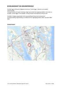 Oversiktskart over Straume i Øygarden kommune med markert tomt (rød sirkel).