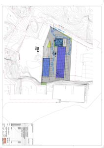 Etasjeplan (FK-7 og FK-8) som viser romfordeling, vegger og høyder for et bygg.