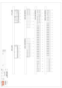 Tegning som viser fasadeoppsett for alle fire sider av bygningen (Nord, Sør, Øst, Vest) samt snitt A-A og B-B.