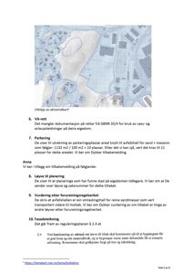 Bildet viser et utklipp fra et aksemndkart (et kart over eiendomsgrenser og arealer) som er inkludert i en byggesak.