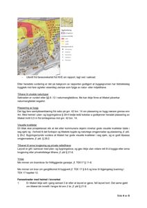 Et utsnitt fra faresonnekartet (NVE) som viser bygningers plassering i forhold til fareområder (rød, gul, grønn) og naturmangfold. Det inneholder også en legende.