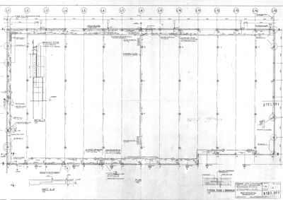 Tegning som viser detaljert oppbygning av en fuge i en betongkonstruksjon, inkludert snitt og detaljerte tegninger av fugeelementer.