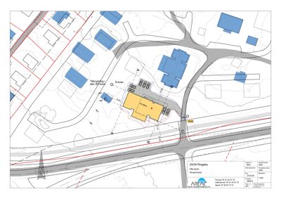 Situasjonsplan som viser tomtens plassering i forhold til nabolag, veier og infrastruktur.