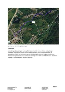 Et kart (Google Maps) som viser en rute langs en skuleveg og omliggende områder.