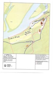 Gårdsplan med eiendomsdata, arealbruk og grenser