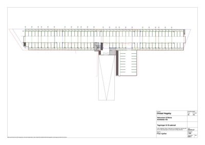 Etasjeplan (Plan kjeller) som viser romfordeling, vegger og inngangsplassering for bygningen Orstad Hageby.