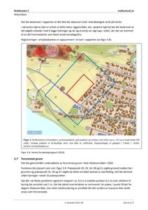 Et kart over et område (Brekkeveien 2) som viser forurensede områder (røde og grå punkter) i forhold til en tomte (blå og rød rektangel).