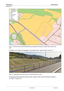 Bildet viser en matjordplan (matjordkart) med arealressurskart og et fotografi av planområdet.