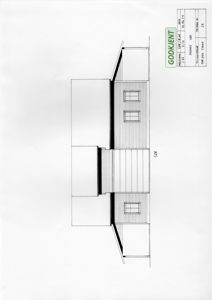 Fasadetegning som viser bygningens utseende sett fra en bestemt vinkel (SØR).