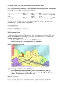 Et utsnitt fra kommuneplankartet som viser arealbruk og byggegrense.