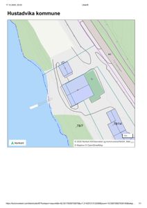 Kart over Hustadvika kommune som viser eiendomsgrenser, vegnett og nabolag.