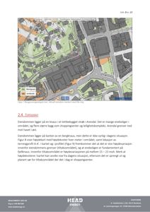 Berggrunnsgeologisk kart over eiendommen med topografiske linjer og fargekoding for bergarter.