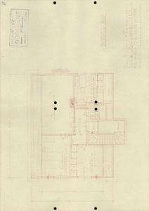 Etasjeplan (2. etasje) med romfordeling, dører og trapp.
