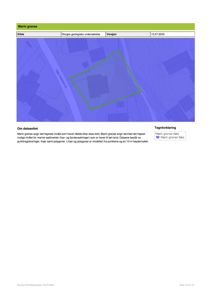 Et kart som viser et område med en markert 'Marin grense' (grønn polygon) og en underliggende høydemodel (blå farge).