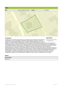 Et kart som viser radonutsprøytning i et område, med en polygon for 'Moderat til lav' risiko.