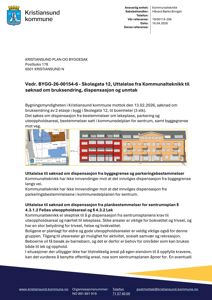 Et dokument fra Kristiansund kommune som inneholder en situasjonsplan (tomtekart) og en fasadeillustrasjon av et byggeprosjekt.