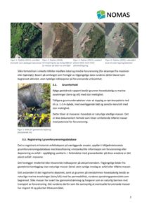 Bildet inneholder flere fotografier (flyfoto og et bilde fra befaring) som illustrerer områder nevnt i teksten, samt selve teksten.