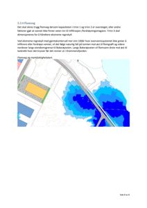 Et fargekart som viser flomveier og markfuktighet (blåtoner) i forhold til eiendomsgrenser og veier.