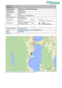 Kart som viser beliggenheten av et tomt (Hovlandberget) i Svelvik, med en markør som angir den spesifikke lokasjonen.