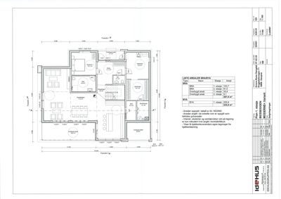 Etasjeplan (1. etasje) med romfordeling, mål og arealoppsett for en bolig.