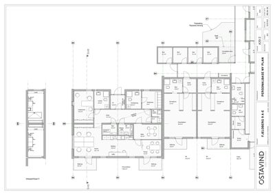 Etasjeplan (etasjeplan) som viser romfordeling, arealer og funksjoner i et bygg.