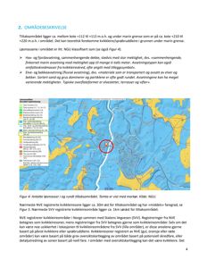 Et kart over et område med fargekodet informasjon om løsmasser og geologi, inkludert en markør som viser tiltaksområdet.