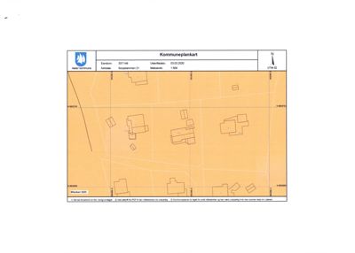 Kommuneplankart som viser eiendomsgrenser og naboeiendommer.