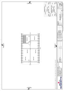 Etasjeplan (Bod 20-3, 3rd) som viser romfordeling med 'Apernt red' og en dør.