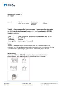 Dette bildet viser en saksutredning fra Narvik kommune som inneholder fire fasadetegninger (Fasad 1-4) og et snitt (Snitt A-A) for en bod/annex.
