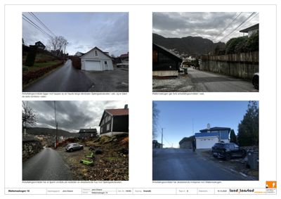 Fotografier av tomt og eksisterende hus ved Wallemsskogen 15