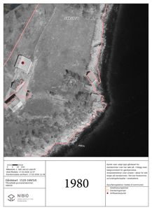 Gårdsplan (gardskart) som viser eiendomsgranser, eiendomsdata og et punktmerket driftssenterpunkt.