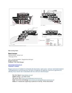 Fasadetegning med oppriss av bygning sett fra fire ulike vinkler (Sør, Vest, Nord, Øst).