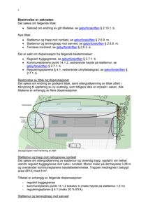 Situasjonsplan med markering av tiltak (støttemur og trapp) på en tomt.