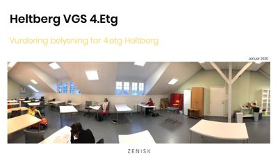Fotografi av et klasserom på 4. etasje i Heltberg VGS, tatt i januar 2020.