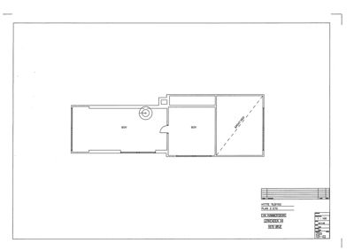 Etasjeplan (PLAN 2. ETG) som viser romfordeling, dører og en skisse av en eventuell utvidelse.