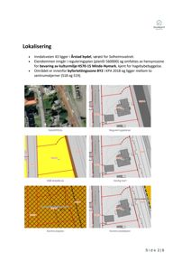 Situasjonskart og planer som viser eiendommen på Inndalsveien 43, inkludert satellittfoto, reguleringsplan, arealbruksplan, vanlig kart og kommuneplan.