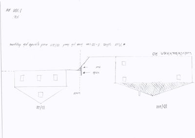 Situasjonsplan som viser to nabotomter (10/211 og 10/28), eksisterende bygninger, en planlagt mur med gjerde, og en skisse av terrengforholdet mellom dem.