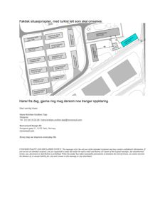 Situasjonsplan som viser tomtens oppdeling, bygningers plassering og en planlagt turkistelt.