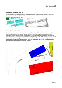 Situasjonsplaner som viser plassering av telt på en tomt, med angitte mål og navn på områder (f.eks. Høybrekk, Lavbrekk).