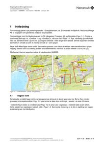 Oversiktskart over prosjektområdet og nabolaget med markerte områder.