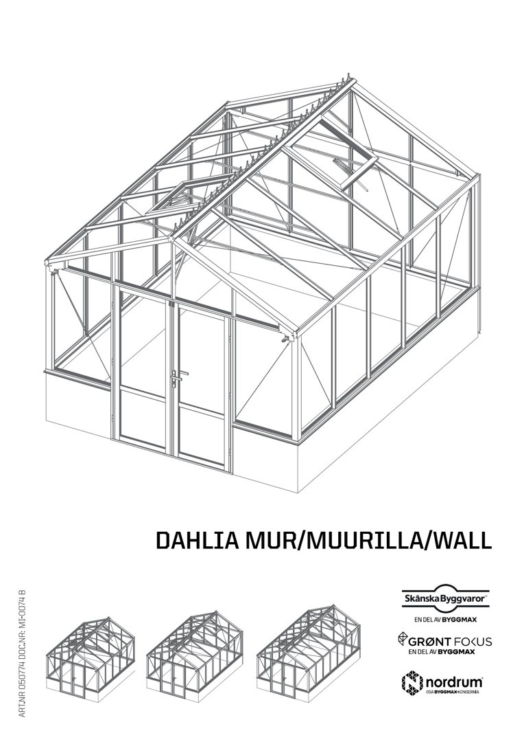 3D-visualisering (linjetegning) av en bygning med glassvegger og takkonstruksjon, vist fra et isometrisk perspektiv.