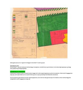 Et kart eller situasjonsplan over et område kalt 'ROSENDAL SENTRUM', som viser reguleringer, arealer og byggegrenser.