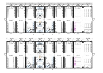 Etasjeplan eller plantegning som viser romfordeling, veggposisjon og areal i en bygning.