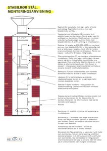 Monteringsanvisning for stabilrør stål med detaljerte tegninger og tekstforklaringer.