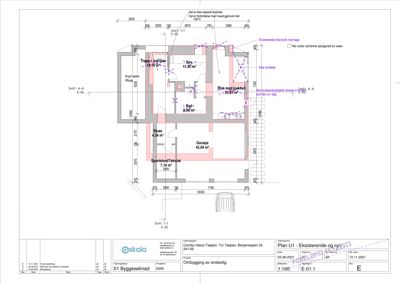 Etasjeplan som viser romfordeling, mål og funksjoner i en bolig.