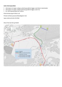 Kart som viser ruter for trinnløp og parkering i området rundt Snåsa IL, med markerte start- og sluttpunkter.