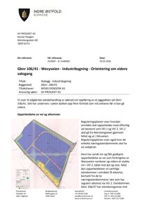 Situasjonsplan som viser regulering av vei og atkomst for et industribygg.