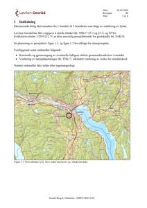 Oversiktskart over et geografisk område med en markert lokasjon for et tiltaksområde.
