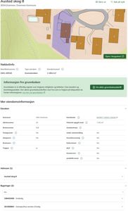Et digitalt kart som viser eiendomsgrenser, naboeiendommer og grunnboksutsnitt for 'Austad skog 8'.